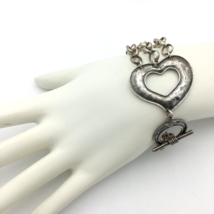 SILPADA sterling silver bracelet B1510 - 3-strand rolo chain heart toggle clasp - £63.27 GBP