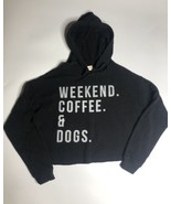 Obsessive Love Black Hoodie Love Dogs coffee pullover NO SIZE TAG  - £25.73 GBP