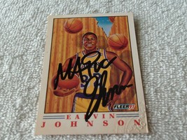 1991 Fleer # 6 Earvin Johnson Tsc Stamped Auth Signed Autographed - £137.05 GBP