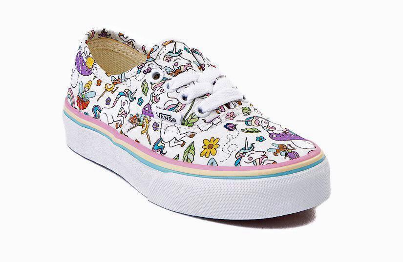 VANS Authentic Unicorns Rainbows Fairies Mushrooms Daisies Low Shoes Wm&#39;... - £39.92 GBP