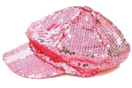 PINK SEQUIN BASEBALL CAP #079 flashy novelty sparkle hat hats game sport... - £7.55 GBP