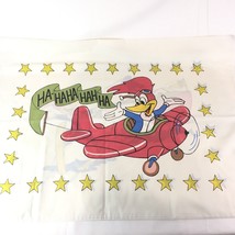Vtg Woody Woodpecker Chilly Willy Twin Fitted Sheet &amp; Pillowcase Walter Lantz - £38.67 GBP