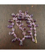 Vintage Amethyst Carving Gemstone TearDrop Shape Beads Necklaces - $1,398.90 MXN