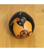 Mother and Baby Penguin Gourd Ornament Handmade in Peru - $40.00