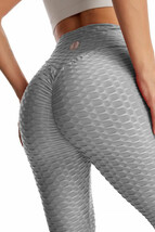 NEW (1) LYTE Sexy Butt Lifting High Waist Anti Cellulite Yoga Leggings GREY (M) - £13.13 GBP