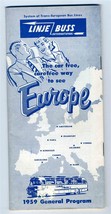 Linje Buss International 1959 Trans European Bus Lines Booklet - £21.35 GBP