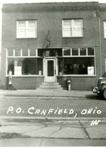 RPPC  Canfield Ohio OH Post Office Street View UNP Postcard - £34.21 GBP