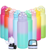 OLDLEY Insulated Water Bottle with Straw 20Oz Stainless Steel Water Bott... - £17.73 GBP