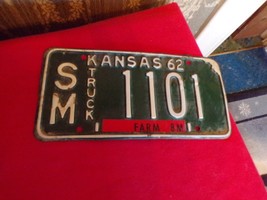 1962 Kansas Truck Tag license Plate SM County - £19.35 GBP