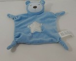 Stepping Stones blue  bear Cuddle Up security blanket satin star knotted... - $14.03
