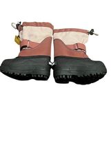Columbia Kids Girl Pink Black Strapped Drawstring Snow Boots Shoes Size6... - $8.48