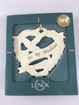 Lenox For My Sweetheart Heart &amp; Doves Ivory China Ornament 3 1/4&quot; with Box - £19.25 GBP
