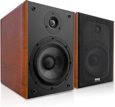 Pyle Phqbs62 6.5&quot; Home Wooden Bookshelf Speakers, 240W Max Power, 1&quot; Silk Dome - £141.47 GBP