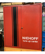 2 Vintage Niehoff Tune-up Center Parts Wall Metal Cabinets - $475.00