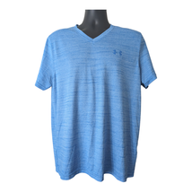 Under Armour Heatgear T-Shirt Blue Slub Knit Men&#39;s Size L - £12.59 GBP