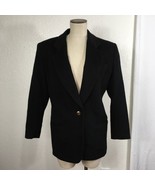 The Limited Suit Coat Womens Medium Solid Black Notch Lapel Wool Cashmer... - $34.64