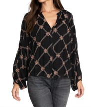 Johnny Was iman button down shirt in Black Multi - size S - $295.02