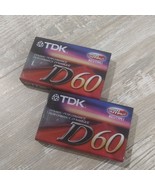 Lot of 2 TDK D60 High Output Audio Cassette Tapes NEW SEALED  - $79.63 MXN