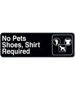 NO PETS SHOES SHIRT REQUIRED Adhesive Symbol Sign Acrylic 3  x 9 ROYAL R... - $487.24 MXN