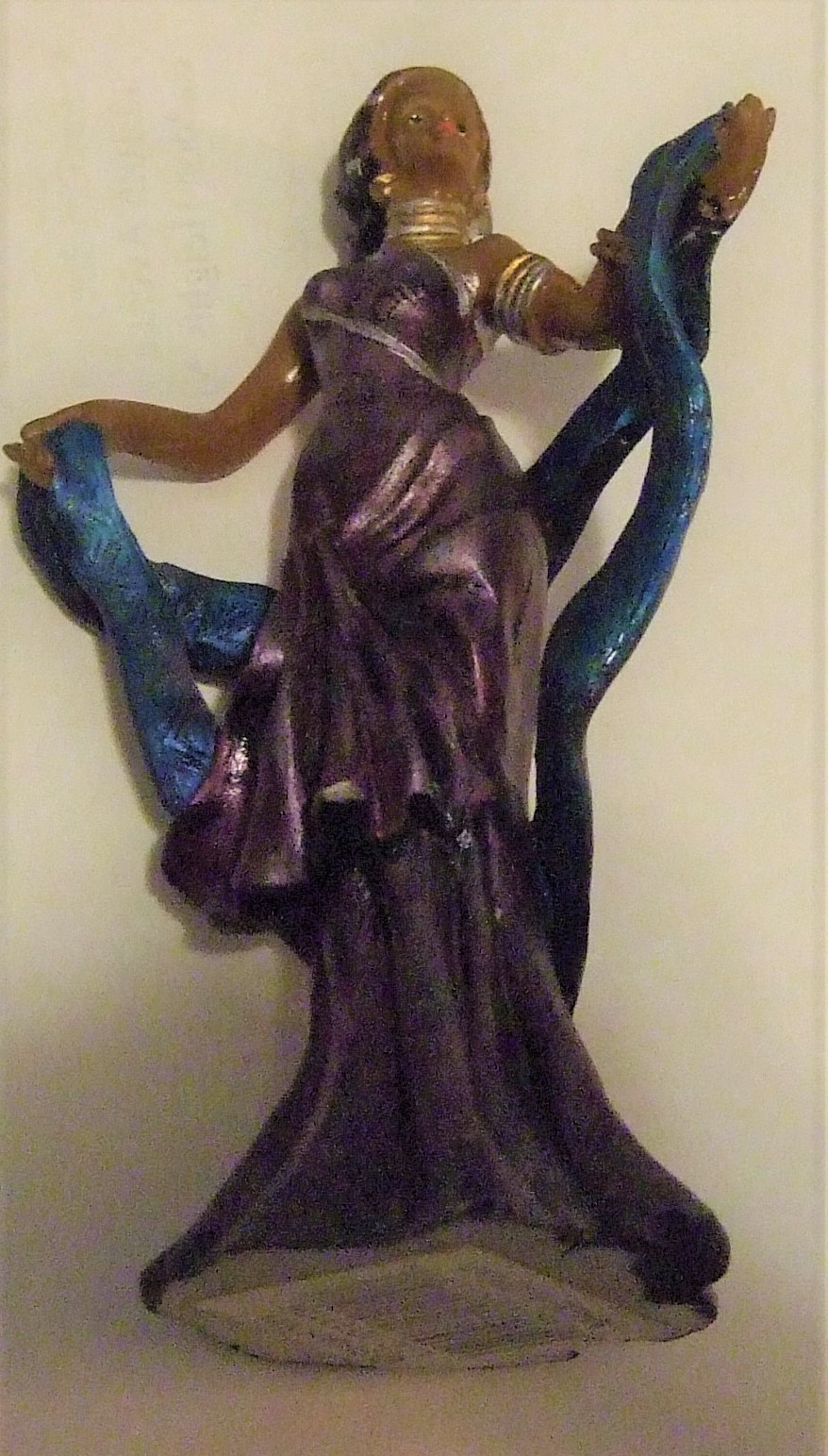 African Princess Ceramic Ebony Figurine Shiah Yih - $4.90