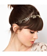Gold leaf headband embellished headband wedding bridesmaid adjustable new - £7.05 GBP