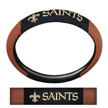 New Orleans Saints Steering Wheel Cover Premium Pigskin Style - $1,155.49 MXN