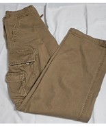 Aeropostale 036 Khaki Distressed Cargo Pants Straight Leg Men&#39;s Size 32X34 - €13,89 EUR
