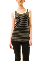 SUNDRY Womens Tank Top Striped Sleeveless Stylish Black White Size S - £29.12 GBP