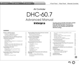 Onkyo Integra DHC-60.7 Avanced AV Controller Owners Instruction Manual - $22.24