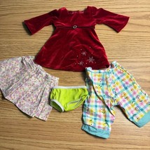 American Girl Doll size Red Velvet Dress, Floral Skirt, Picnic Pants, Le... - $855.30 MXN