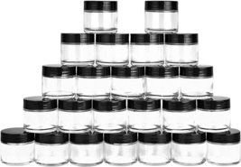 2Oz Glass Jars 24 Pack, Hoa Kinh Mini round Clear Glass Jars with Inner Liners a - £28.92 GBP