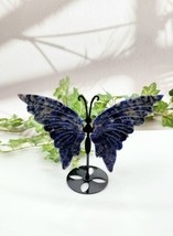 Sodalite Crystal Butterfly Wings And Custom Stand, Crystal Energy Crystal  - £34.78 GBP