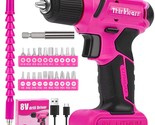 8V Pink Cordless Drill Set, Electric Screwdriver Drill Driver Set With 3... - £40.88 GBP