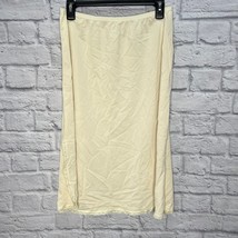 Vintage Shadowline Half Slip Nylon Pillow Tab Size L Tall Ivory Lace Detail 26&quot; - £27.33 GBP