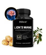 Lion&#39;s Mane Mushroom &amp; Ashwagandha 90 Capsules - Support Memory, Mood, I... - $14.24