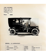 1908 Locomobile Model E Landaulet Print Catalog Advertisement Automobili... - €34,34 EUR