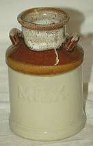 Stoneware Glaze Art Pottery Dairy Milk Farm Jug Brown Drip Utensil Vase ... - £31.25 GBP