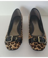 Bandolino Women Shoe Leopard Print Ballet Flats w Buckle and faux fur si... - £25.95 GBP