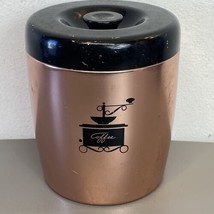 West Bend Coffee Kitchen Canister Pink Copper Finish Vintage Metal MT - £15.12 GBP