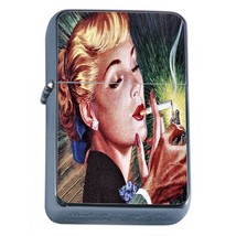 Vintage Cigarette Smoking Woman c4 Oil Lighter - £11.44 GBP