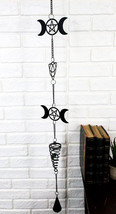 Wicca Triskele Triple Moon Goddess Black Coated Steel Metal Wind Chime M... - £20.72 GBP