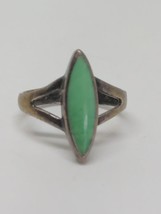 Vintage Sterling Silver 925 Green Stone Ring Size 4.5 - £19.65 GBP
