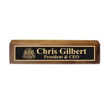 Desk Wedge Name Plate - PERSONALIZED - With God all things are possible ... - $43.11