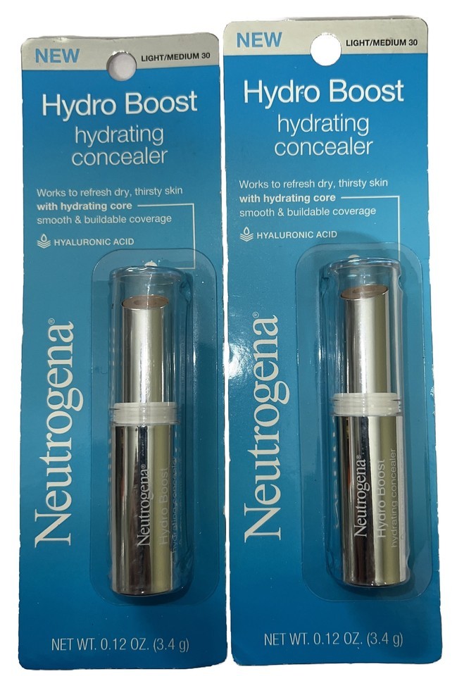 Pack Of 2 Neutrogena Hydro Boost Hydrating Concealer Stick #30 Light/Med... - $24.52
