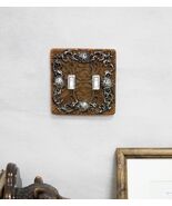 Set of 2 Western Stars And Tooled Lace Scroll Wall Double Toggle Switch ... - €27,48 EUR