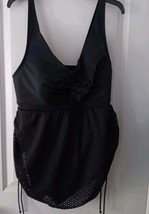Swim By Cacique Sz.16 One Pc. Black Lightly Lined No-Wire  Crochet Skirted - £22.25 GBP