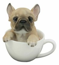 Realistic French Bulldog Teacup Statue Pet Pal Frenchie Dog Breed Figuri... - £26.37 GBP