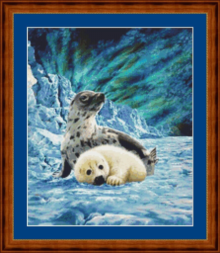 BABY HARP SEALS -  pdf x stitch chart Original Artwork © Steven Michael ... - $12.00