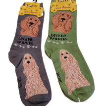 Cocker Spaniel Dog Socks Fun Novelty Dress Casual SOX Puppy Pet Foozys 2 Pair - £7.90 GBP