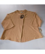 JM Collection Beige Tan Color Open Front Wrap Long Boild Wool Sweater NW... - $363.73 MXN